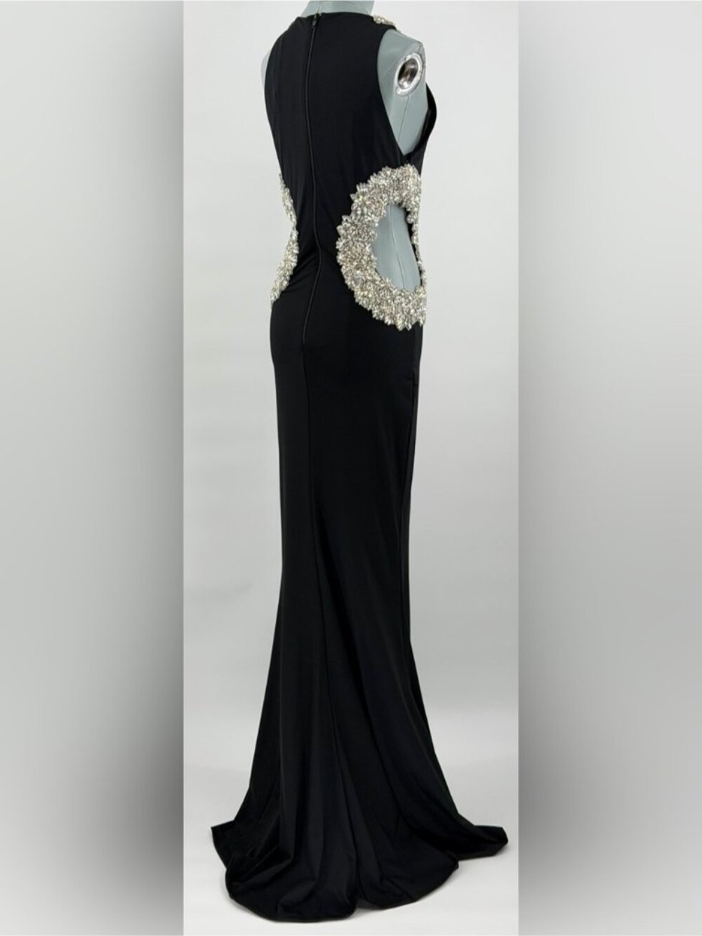 🆕 BRONX & BANCO 🧿 NWOT Camila Rhinestone Cut-Out Gown, Black - Sz L US 8 - Picture 9 of 15
